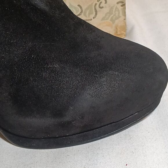 Nine West Heywire Black Leather Zipper Platform Stiletto Bootie  4" Heel… - Picture 8 of 10